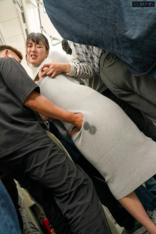 満員電車で羽交い絞めにされ切り裂きマキシワンピの隙間から乳首だけを徹底的に開発されるアヘ顔敏感女 水川潤 サンプル画像 6