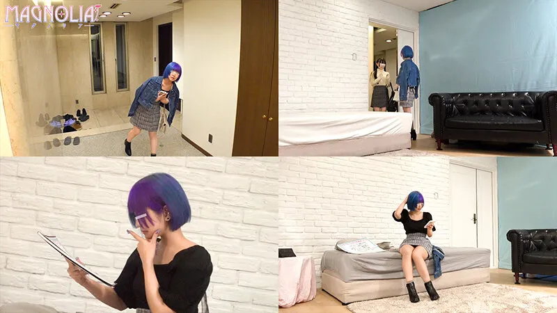 『女子大生の友情数珠つなぎ企画！友達を身代わりにして密室から脱出せよ！』舌ピアスがエロい青髪JDが挑戦☆突然のデカチン即ハメに困惑からのメロメロ連続絶頂…友達が到着するまで美尻を弾ませながらガン突き連続中出し♪【街角素人モニタリング♯りの♯21歳♯大学生】 サンプル画像 1