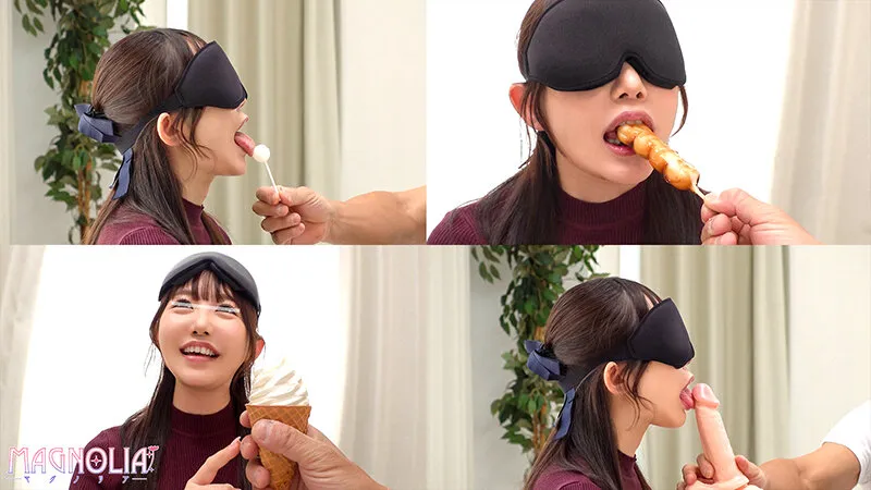 『唇美人な女子大生限定！！お口の中身を当ててみて？』笑顔が眩しいきゃわたんJDが目隠しして色んな物を食感テイスティング…突然現れたデカチンに大興奮しながら下のお口でもジュボジュボおチ○ポを頂いて腰振りが止まらない♪【街角素人モニタリング♯あきほ♯22歳】 サンプル画像 2