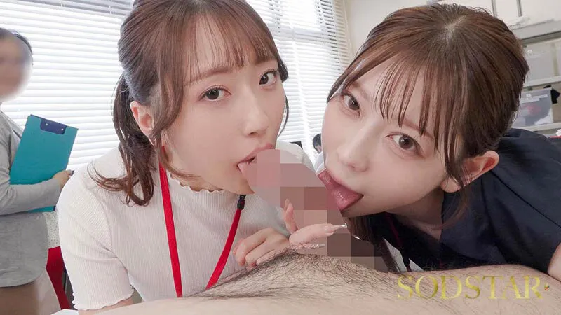 【特典版】同期のSODSTAR新人天神羽衣と一宮るいが1日SOD女子社員 AV撮影の準備や企画会議など業務体験中にデカチンを即ハメされまくり！人生最大の羞恥に赤面しっぱなし！ サンプル画像 19