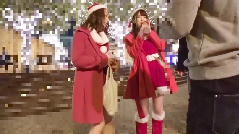クリスマスにはしゃぐサンタコスの美女をナンパしてエッチなハメ撮りクリスマスww サンプル画像 1