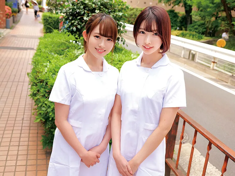 【童貞君を探し出して筆おろしセックス出来たら100万円！？】親友の素人娘2人が童貞求めてはじめての逆ナンパ！！りのゃん じゅんちゃんWカワイイ看護師さん！オナニーじゃないと射精できない遅漏チ○ポを気持ちよーく改善治療///W白衣の天使がヌキヌキハーレムご奉仕//… サンプル画像 1