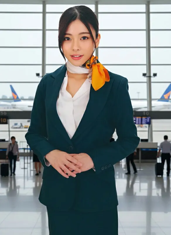 大手航空会社のキャビンアテンダントと童貞君が黒パンスト直穿き素股で超発情！？黒パンスト越しの童貞デカチン先っぽ3cm挿入！敏感なオマ○コの入り口をグリグリされて奥まで挿れて欲しくなっちゃったCAさんが生ズボッ筆おろし//優しくも腰振るガニ股騎乗位で連続仰け反り… サンプル画像 2