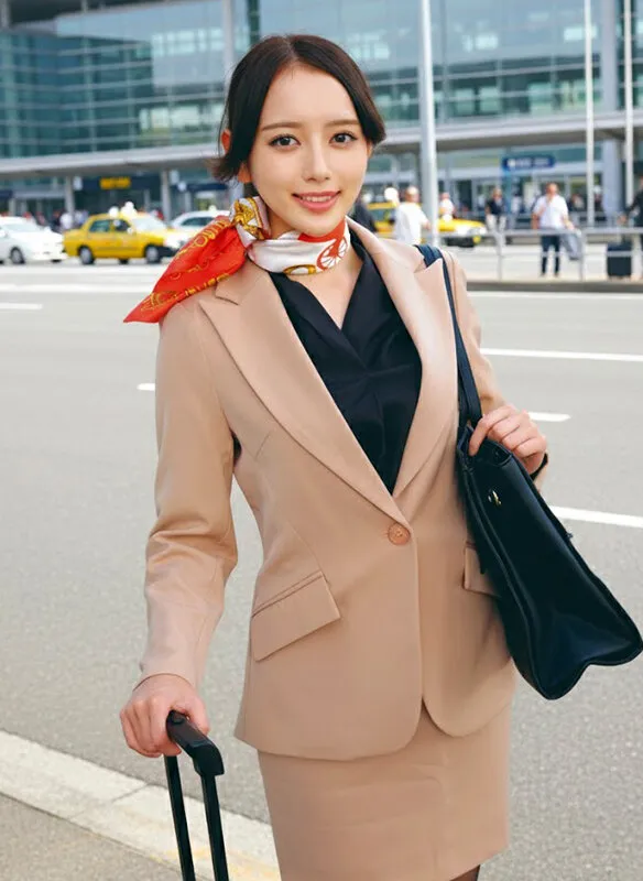 大手航空会社のキャビンアテンダントと童貞君が黒パンスト直穿き素股で超発情！？黒パンスト越しの童貞デカチン先っぽ3cm挿入！敏感なオマ○コの入り口をグリグリされて奥まで挿れて欲しくなっちゃったCAさんが生ズボッ筆おろし//優しくも腰振るガニ股騎乗位で連続仰け反り… サンプル画像 1