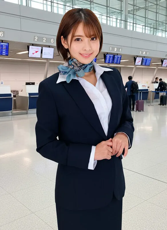 大手航空会社のキャビンアテンダントと童貞君が黒パンスト直穿き素股で超発情！？黒パンスト越しの童貞デカチン先っぽ3cm挿入！敏感なオマ○コの入り口をグリグリされて奥まで挿れて欲しくなっちゃったCAさんが生ズボッ筆おろし//優しくも腰振るガニ股騎乗位で連続仰け反り… サンプル画像 2