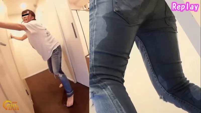 おしっこ限界ガマン女子を見つめた主観映像あり！！トイレに行けなかった…悶絶失態おしっこ漏らし サンプル画像 5