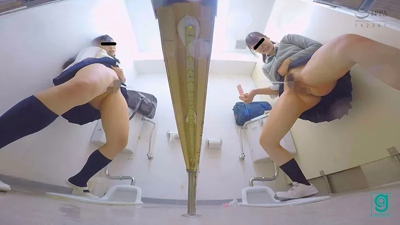 学校トイレ ディルドシェアオナニー ～恥じらい忘れてイキ合いっ子～ サンプル画像 15