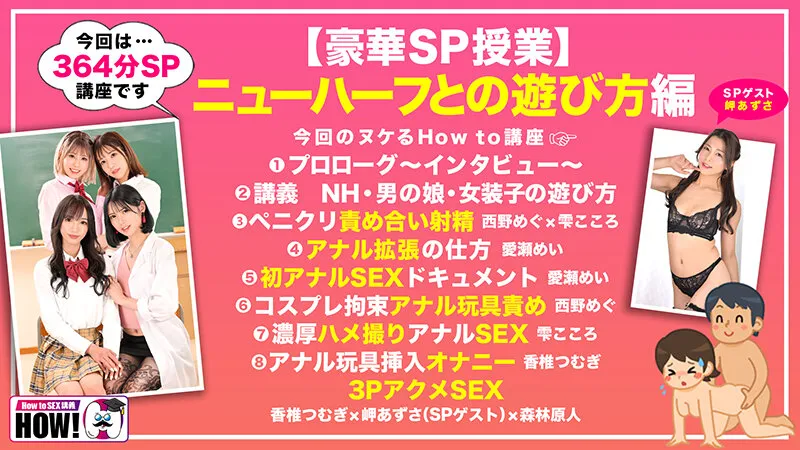 How to学園 観たら【絶対】SEXが上手くなる教科書AV 【ニューハーフSP】 NH・男の娘・女装子とのSEX全て教えます！ サンプル画像 3