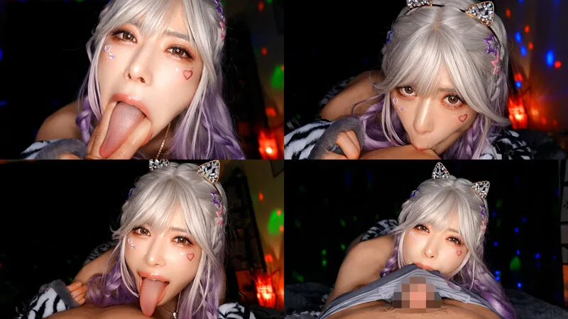 爆乳舌長コスプレイヤーのねっとりナメクジ淫語責め サンプル画像 3