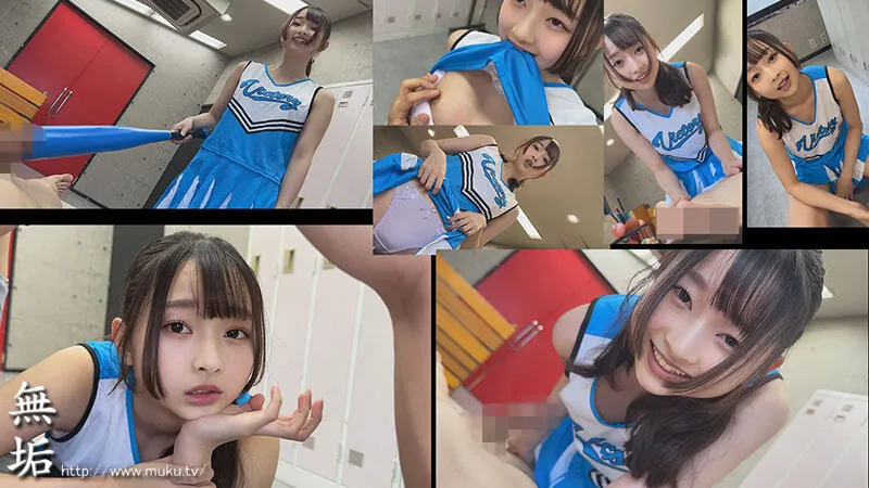 盗撮してたチア部の女子達がビックリまさかの超ドスケベ。小悪魔痴女化で弄ばれて精液搾り取られまくる！ 汗の匂いが香る部活女子が肉食痴女責めハーレム逆3P サンプル画像 3