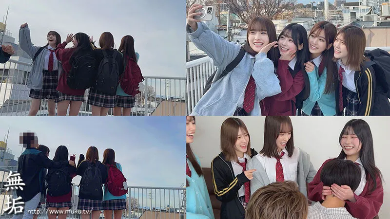 私たち、気持ちいいことにめっちゃドハマり中！ とある日のオフパコ中出し乱交 サンプル画像 1