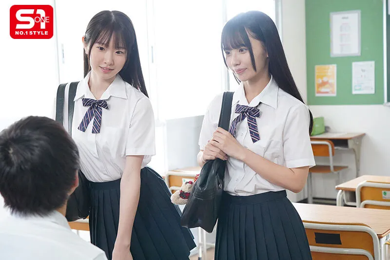 思春期の夏休み幼馴染がふざけて女子同士でキス…見てた僕も興奮しベロキス3Pしまくった 渚あいり 白上咲花 サンプル画像 3